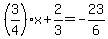 %283%2F4%29x%2B2%2F3=-23%2F6