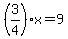 %283%2F4%29x=9