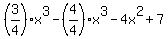 %283%2F4%29x%5E3-%284%2F4%29x%5E3-4x%5E2%2B7