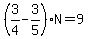 %283%2F4-3%2F5%29N=9