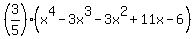 %283%2F5%29%28x%5E4-3x%5E3-3x%5E2%2B11x-6%29