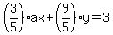 %283%2F5%29ax%2B%289%2F5%29y=3