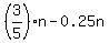 %283%2F5%29n-0.25n