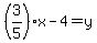 %283%2F5%29x-4=y