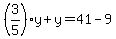 %283%2F5%29y%2By=41-9