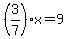 %283%2F7%29x+=+9