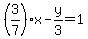 %283%2F7%29x-y%2F3=1