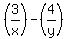 %283%2Fx%29+-+%284%2Fy%29