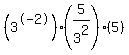 %283%5E-2%29%285%2F3%5E2%29%285%29