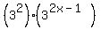 %283%5E2%29%283%5E%282x-1%29%29