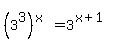 %283%5E3%29%5E%28x%29=3%5E%28x%2B1%29