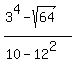 %283%5E4+-+sqrt%2864%29%29%2F%2810+-+12%5E2%29
