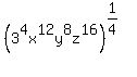 %283%5E4x%5E12y%5E8z%5E16%29%5E%281%2F4%29