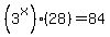 %283%5Ex%29%2828%29=84