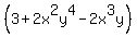 %283+%2B+2x%5E2y%5E4+-+2x%5E3y%29