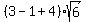 %283-1%2B4%29sqrt%286%29