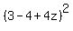 %283-4%2B4z%29%5E2