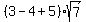 %283-4%2B5%29sqrt%287%29
