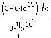 %283-64c%5E15%29%2Asqrt%28x%29%2F%283%2Asqrt%28x%5E16%29%29