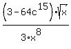 %283-64c%5E15%29%2Asqrt%28x%29%2F%283%2Ax%5E8%29
