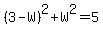 %283-W%29%5E2%2BW%5E2=5
