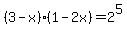 %283-x%29%281-2x%29=2%5E5