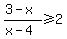 %283-x%29%2F%28x-4%29%3E=2