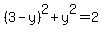 %283-y%29%5E2+%2B+y%5E2+=+2