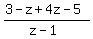%283-z%2B4z-5%29%2F%28z-1%29