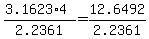 %283.1623%2A4%29%2F2.2361+=+12.6492%2F2.2361