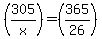 %28305%2Fx%29=%28365%2F26%29