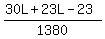 %2830L+%2B+23L+-+23%29%2F1380