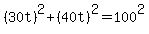 %2830t%29%5E2%2B%2840t%29%5E2=100%5E2