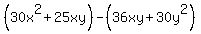 %2830x%5E2%2B25xy%29-%2836xy%2B30y%5E2%29