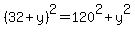 %2832%2By%29%5E2=120%5E2%2By%5E2