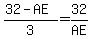 %2832-AE%29%2F3=32%2FAE