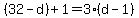 %2832-d%29%2B1=3%28d-1%29