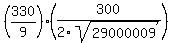 %28330%2F9%29%28300%2F2sqrt%2829000009%29%29
