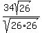 %2834sqrt%2826%29%29%2Fsqrt%2826%2A26%29