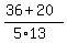 %2836%2B20%29%2F%285%2A13%29