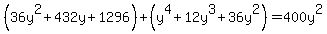 %2836y%5E2%2B432y%2B1296%29%2B%28y%5E4%2B12y%5E3%2B36y%5E2%29=400y%5E2