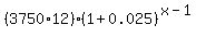 %283750%2A12%29%2A%281%2B0.025%29%5E%28x-1%29