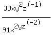 %2839xy%5E2z%5E-1%29%2F%2891x%5E2+yz%5E-2%29