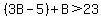 %283B-5%29%2BB%3E23