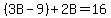 %283B-9%29%2B2B=16