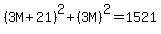%283M%2B21%29%5E2%2B%283M%29%5E2=1521