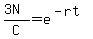 %283N%29%2FC=e%5E%28-rt%29