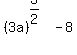 %283a%29%5E%283%2F2%29+-+8