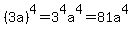 %283a%29%5E4+=3%5E4a%5E4=81a%5E4