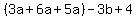 %283a%2B6a%2B5a%29-3b%2B4